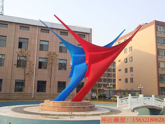 不锈钢抽象仙鹤雕塑,仙鹤雕塑定制,图片