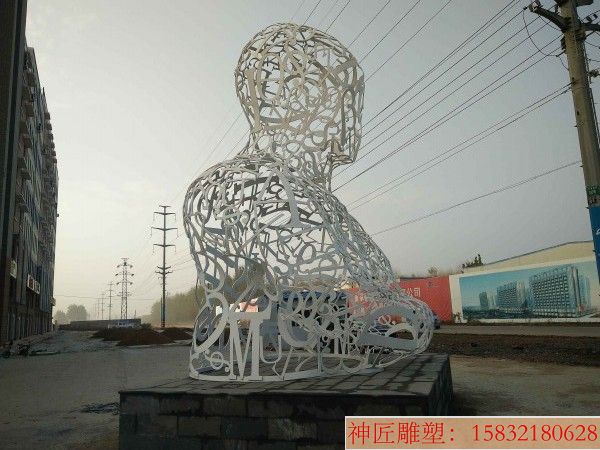 不锈钢人体镂空雕塑，景观镂空雕塑，厂家定制
