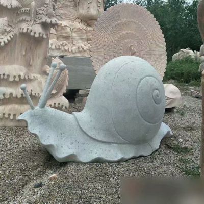 石雕蜗牛雕塑，仿真蜗牛雕塑，蜗牛立体石雕